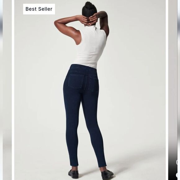 SPANX Jean-ish Ankle Leggings in Twilight Rinse Dark Wash Size S - Picture 6 of 16